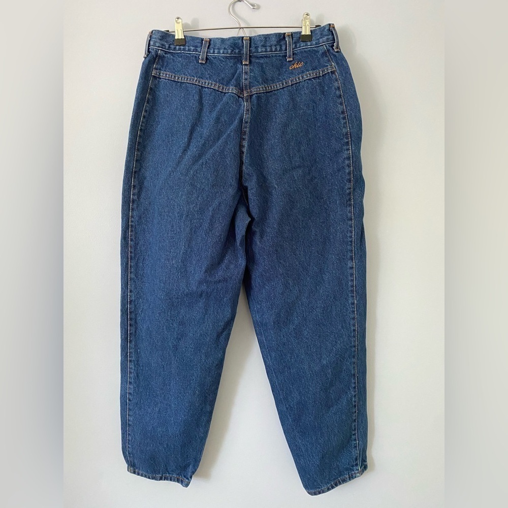 Vintage 1980s Chic Women's Pleated High Rise Mom Jeans, Tapered Leg Jeans, 31" - Picture 2 of 12